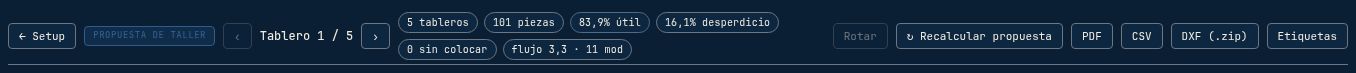 Toolbar con chips de yield + flow chip + Compra sugerida