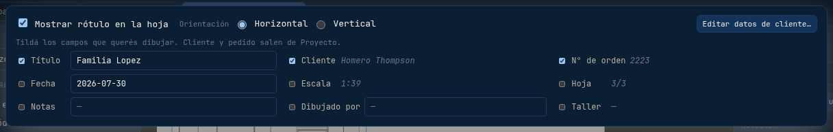 Tab Rótulo con field visibility y overrides